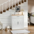 thumbnail image 2 of Walsunny Sideboards Buffets Table 28.3" with Drawer Storage Cabinet Adjustable Shelf Farmhouse Coffee Bar Cabinet for Kitchen Dining Room Entryway Small Places White, 2 of 9