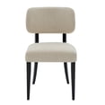thumbnail image 6 of Mid-Century Modern Upholstered Dining Chairs Set of 2, Fabric Side Chairs with Rubber Wood Legs, Farmhouse Kitchen Chairs for Dining Room，Beige, 6 of 11