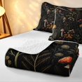 thumbnail image 4 of Homewish Fungus Plant Mushrooms Bed Spread Queen,Wild Botanical Queen Coverlet Set,Black,Black Reversible,3pcs, 4 of 7
