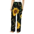 thumbnail image 3 of Kll Womens Sunflowers3 Print Pajama Pants Soft Pajama Bottoms For Women Cozy Lounge Pants, 3 of 9
