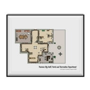 Parks And Recreation Floor Plan Poster Pawnee Rec Offices TV Show Wall Art Gift