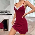 thumbnail image 3 of Uootdi Women's Chemises Spaghetti Strap Sleeveless V Neck Lace Trim Nightgowns Alluring Lightweight Casual Sleep Dresses Gift, 3 of 8