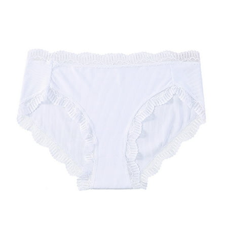 Akiihool Womens Panties Plus Size Women Cotton Underwear High Waist Tummy Control Panties Ladies Panty Plus Size Briefs (White 4XL)