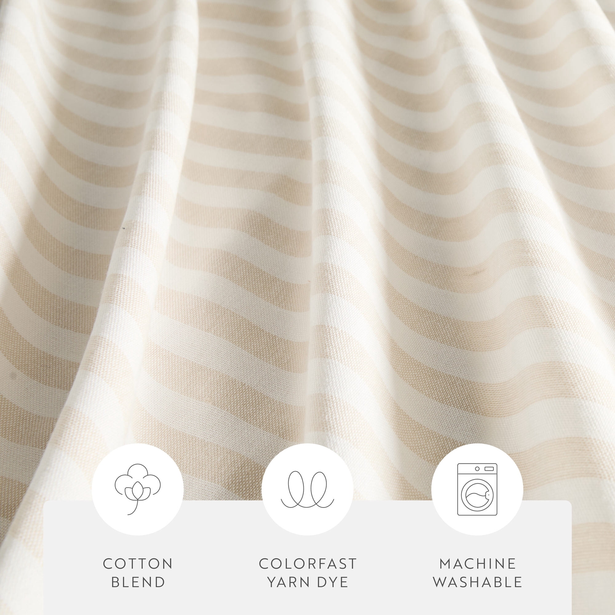 Cotton Blend Classic Stripe Shower Curtain