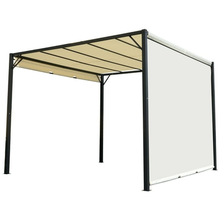 Outsunny 10 X Steel Outdoor Retractable Pergola Gazebo Shade Departments