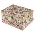 thumbnail image 3 of WALFRONT Fabric Floral Printed Sewing Basket Craft Box Household Sundry Storage Organizer with Handle, 3 of 6