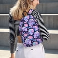 thumbnail image 6 of Rateoe crystal Skull flower Pattern Canvas College Laptop Backpack,Travel Daypack,Durable Rucksack Travel Notebook Bag School Backpack Book Bag for Men Women-Small, 6 of 7