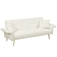 thumbnail image 3 of Soft Teddy Velvet 70.1" Sofa Bed / Sturdy for Overnight Guests, 3 of 6
