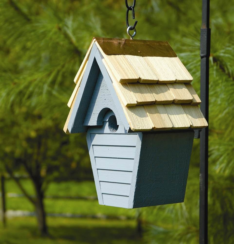WrenInTheWind Bird House in Blue Pickle