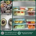 thumbnail image 3 of EastVita 3 Pack Fruit Vegetable Produce Storage Saver Containers with Lid, Large Capacity Sealing Stackable Box, for Salad Berry Lettuce Food Meat Fish Celery, 3 of 8