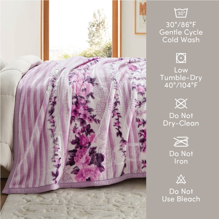 Virtu 12 Lb Korean Mink Fleece King Blanket in Lavender photo 3
