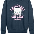 thumbnail image 3 of Instant Message - Childless Cat Lady Society Women's Lightweight French Terry Wide Neck Long Sleeve Graphic Shirt, 3 of 6