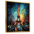 thumbnail image 2 of Designart "Night Views of Eiffel Tower in Paris" Cityscapes Framed Wall Art - Industrial Blue Paris Living Room Framed Canvas Art, 2 of 6