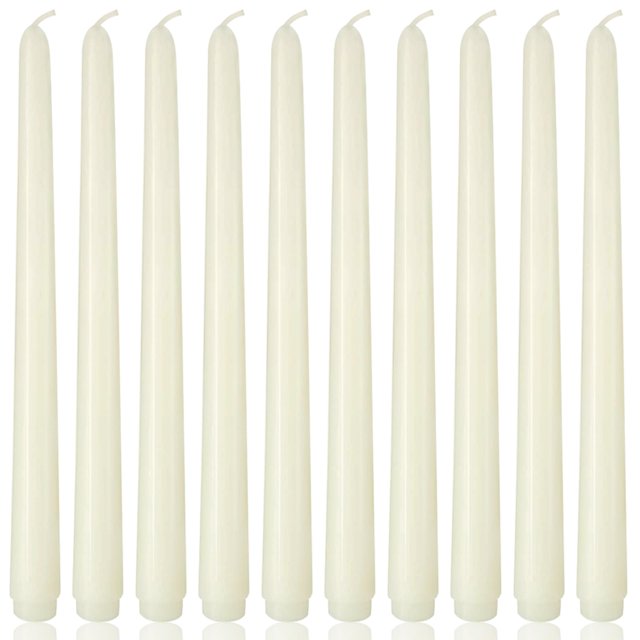Candles Yiflyer, 10 unidades, color marfil, 25 cm, sin perfume