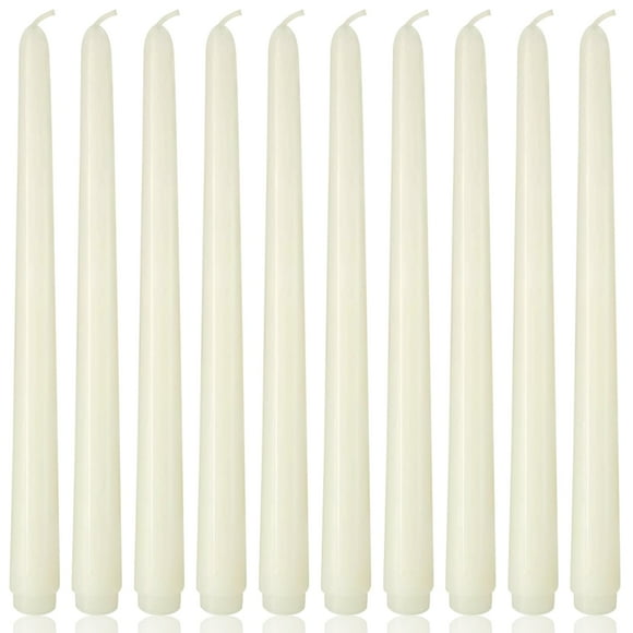 Candles Yiflyer, 10 unidades, color marfil, 25 cm, sin perfume