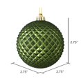 thumbnail image 3 of Vickerman N188464D 2.75 in. Moss Green Durian Glitter Ball Ornament  12 per Bag, 3 of 3