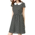 thumbnail image 5 of MODA NOVA Juniors Peter Pan Collar Above Knee Hidden Zipper Back a-Line Dress, 5 of 7