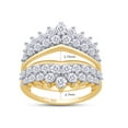 thumbnail image 4 of AFFY 1.90Ct Round Cut Lab Created Moissanite Diamond Double Row Solitaire Enhancer Guard Ring in 14K Yellow Gold over Sterling Silver-8.5, 4 of 6
