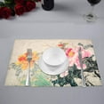 thumbnail image 2 of MKHERT Peony Flowers Traditional Oriental Chinese Ink and Wash Painting Placemats Table Mats for Dining Room Kitchen Table Decoration 12x18 inch,Set of 4, 2 of 4
