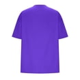 thumbnail image 4 of Ahuyic Womens Plus Size Top,Womens Summer Blouse,Womens Casual Letter Printed T-Shirt With Round Neck And Shoulder Drop Short Sleeved Top Purple XL, 4 of 4