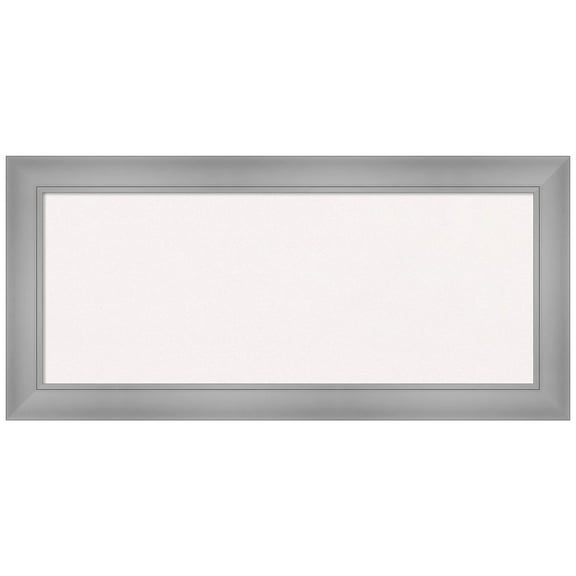 Amanti Art White Cork Board Framed Flair Polished Nickel Bulletin Board 34 in. x 16 in.