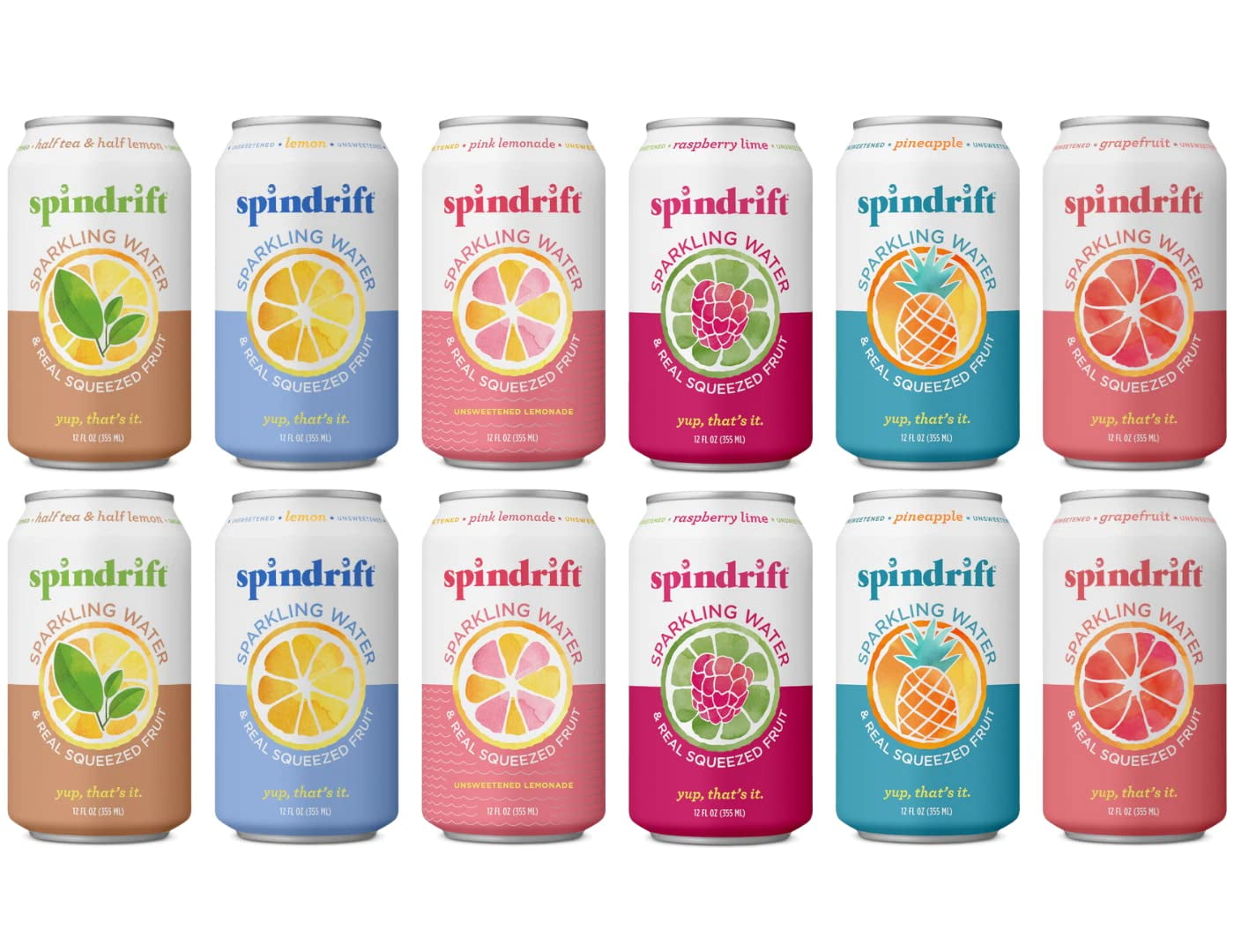 Spindrift Sparkling Water, 6 Flavor Variety Sampler Pack, Made with