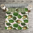 thumbnail image 3 of Ambesonne Artichoke Quilted Bedspread Set 3 Pcs, Super Food Illustration, King Size, Hunter Green Fern Green, 3 of 3