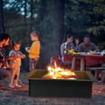 thumbnail image 3 of 36" x 36" Square Fire Pit Ring, 30" Inner Size, Heavy-Duty Steel, Powder Coated Black, for Outdoor Wood Burning, DIY Fire Pit, Above or In-Ground, Easy Assembly, Portable for Backyard, Camping & BBQ, 3 of 9