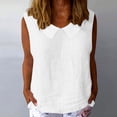 thumbnail image 2 of QSAWXQZ Women's Cotton Linen Tank Top Lapel Collar Sleeveless Solid Loose Retro Casual Summer Pullover Blouse XL, 2 of 9