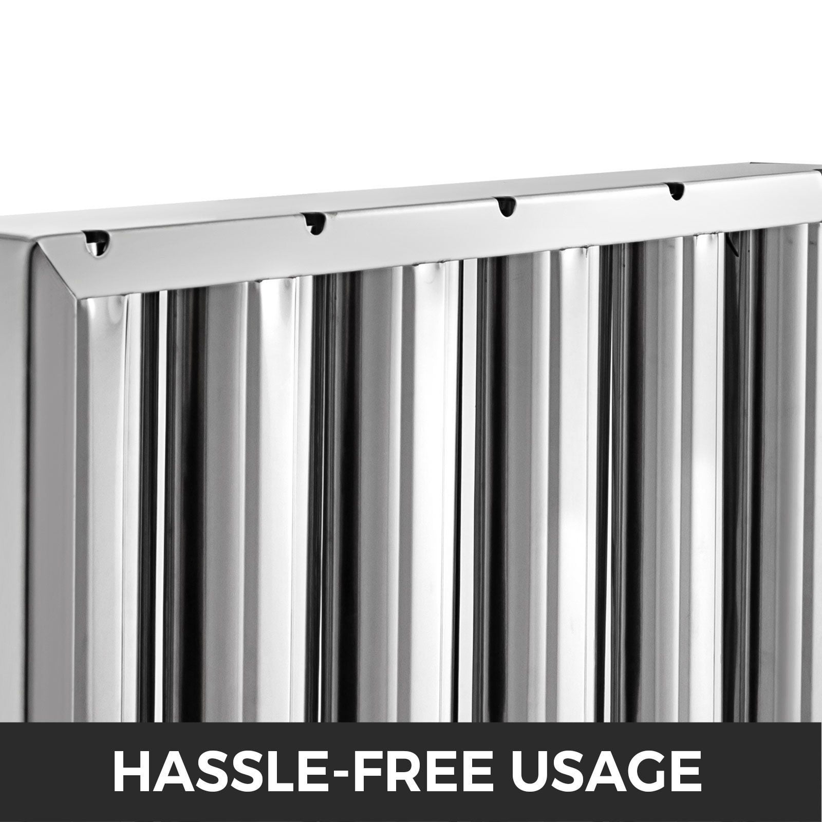 6 Pack 19.5W x 15.5H Inch 430 Stainless Steel 5 Groove Commercial Range Hood Grease Filters