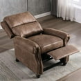 thumbnail image 2 of Bonzy Home Pushback Recliner Chair Leather Armchair Push Back Recliner with Nail Head Single Sofa Accent Chair for Living Room, Brown, 2 of 6