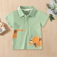 thumbnail image 2 of Akiihool Polo Shirts for Boys Toddler Boys Girls Short Sleeve Polo Shirt Cartoon Dinosaur Printed Kids Tops T Shirt with Pocket Baby Boy Clothes(Green,4-5 Years), 2 of 9