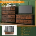 thumbnail image 5 of Wood-It 9 Drawer Dresser, Wide Chest Of Drawers Nightstand Storage Tower Storage Dresser Fabric Dresser With Wood Top for Living Room, Bedroom, Hallway, Rust, 5 of 6