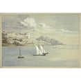 thumbnail image 2 of Elizabeth Murray 18x14 Black Ornate Wood Framed Double Matted Museum Art Print Titled - Portofino from the Sea, Genoa (1841), 2 of 5