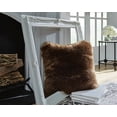 thumbnail image 2 of Signature Design by Ashley Bellethrone Contemporary 20x20 Inches Faux Fur Throw Pillow with Zipper Closure, Dark Brown, 2 of 5