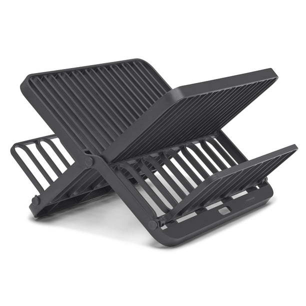 Rubbermaid Collapsible Dish Drying Rack, Dish Drainer, Raven Grey