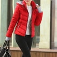 thumbnail image 4 of Viikei Women Coats Down Jackets for Women Cotton Coats Womens Hoodie Outwear Pocket Solid Warm Down Jacket Coat, 4 of 9