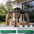 thumbnail image 4 of Clouddwell Pavillon à Toit Rigide 10 Pieds X 10 Pieds - Toit Double en Polycarbonate avec Moustiquaire et Rideaux pour Patio, Jardin, Protection Solaire, Brun, 4 of 8
