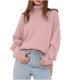 thumbnail image 2 of Suéter de cuello alto para mujer, de manga larga, suelto, de color sólido, con cuello alto, suéter de punto, suéter para mujer, 2 of 6