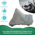 thumbnail image 3 of Full Protective Motorcycle Covers Anti UV Waterproof Dustproof Breathable Hood Silver, 3 of 7