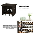 thumbnail image 5 of Shoe Rack Shoe Organizer Shlef w Footstool espresso Finish solid wood storage shoe rack Natural Wood Tone, 5 of 5