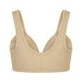 thumbnail image 6 of Bigersell Demi Bra 3pc V-Neck Wire-Free Bra Support Women Classic Bra Soft Bra Style R-258 Basic Bra Strap Nylon Back-Smoothing Bra Feature Everyday Bras Underwear Beige M, 6 of 6