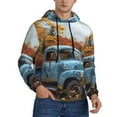 thumbnail image 2 of Wukai Rustic Vintage Truck Autumn Print Men Hoodies Fleece Sweatshirts Long Sleeve Sweaters Pullover Fall Outfits Winter Clothes-Large, 2 of 7