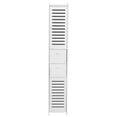 thumbnail image 2 of Wood Plastic Board Corner Cabinet with 3 Compartments and 2 Drawers for Bathroom, Fashionable Storage Shelf Rack, 2 of 7