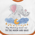 thumbnail image 4 of Inktastic My Mommy Loves Me to the Moon and Back Elephant Family Boys or Girls Baby Bib, 4 of 4