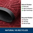 thumbnail image 6 of Buganda Heavy Duty Door mat, 17"x29.5" Low Profile Rubber Doormat, Non-Slip Outdoor & Indoor Entrance Rug, All-Weather Dirt Trapper, Burgundy, 6 of 8