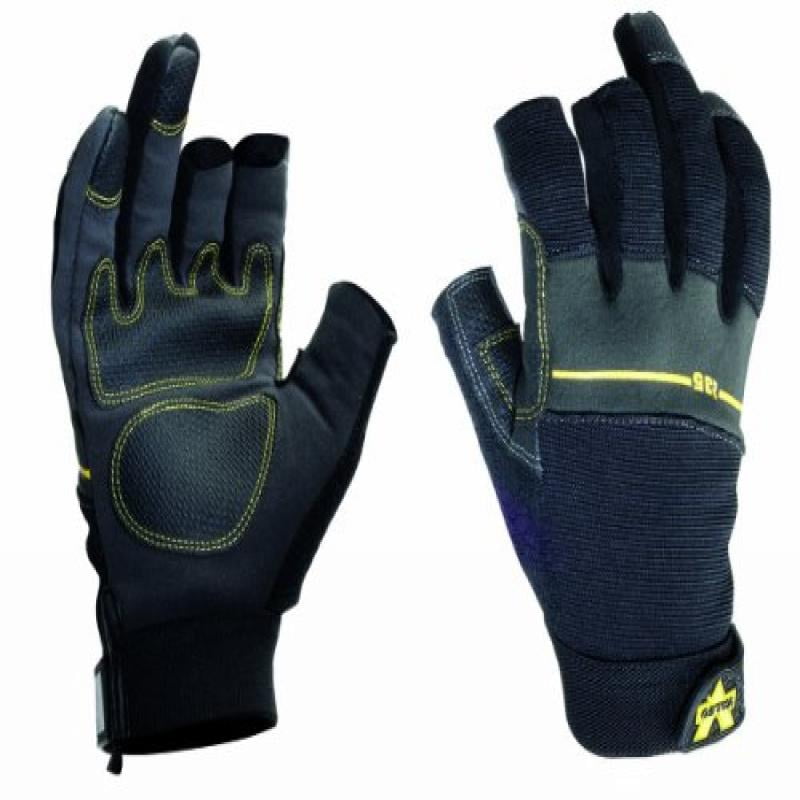 Valeo Work Pro Open Finger Gloves With Durable Synthetic Leather Palm