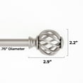thumbnail image 5 of Mainstays 3/4" Nickel Twist Cage Adjustable Single Curtain Rod, 30 - 84", 5 of 8