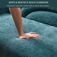 thumbnail image 5 of Chaise Longue with High-Density Sponge Arched Back & Right Armrest, Comfy Cushion, Sturdy Wood Frame, Up to 660 lbs Capacity, Linen Fabric, Ideal for Living Room, Study, and Bedroom, Turquoise, 5 of 11