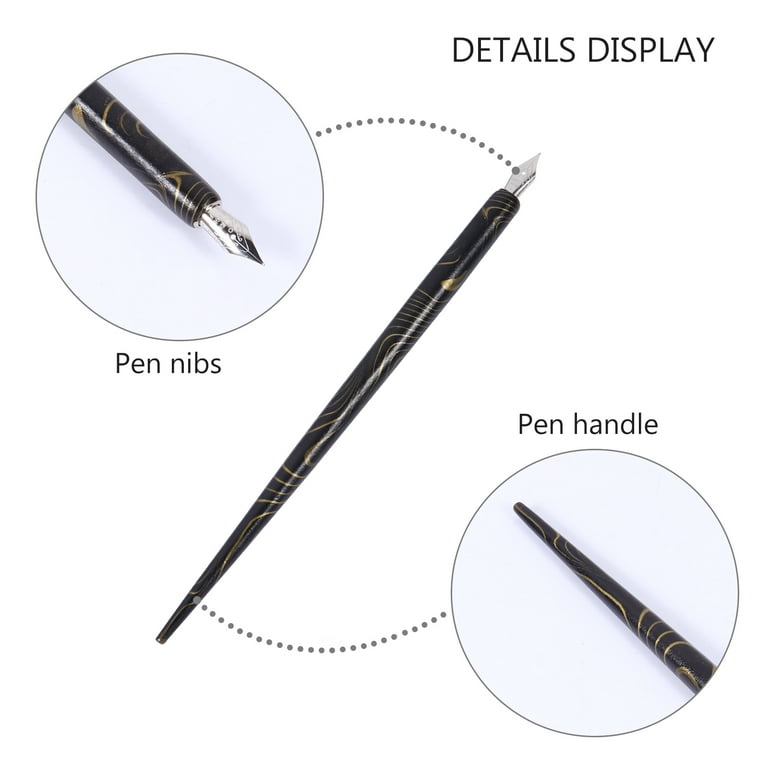 1 Set Wood Handle Calligraphy Pen Set Handcrafted Dip Pen Students Dip Pen, Size: 18.5X1X1CM